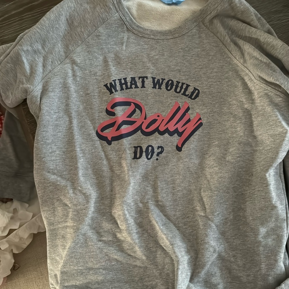 W by at would Dolly do? Grey sweater! Draper James